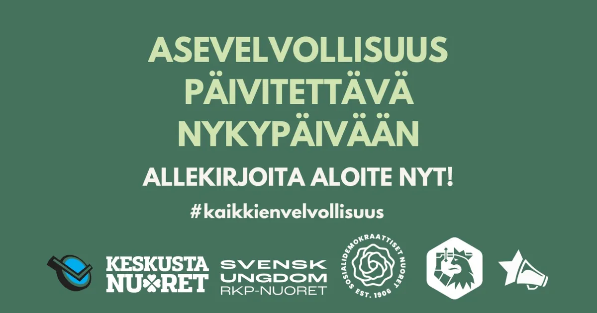 Varusmiesliitto ja poliittiset nuorisojärjestöt: Asevelvollisuus päivitettävä nykypäivään