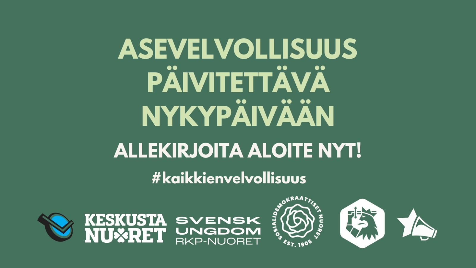 Varusmiesliitto ja poliittiset nuorisojärjestöt: Asevelvollisuus päivitettävä nykypäivään