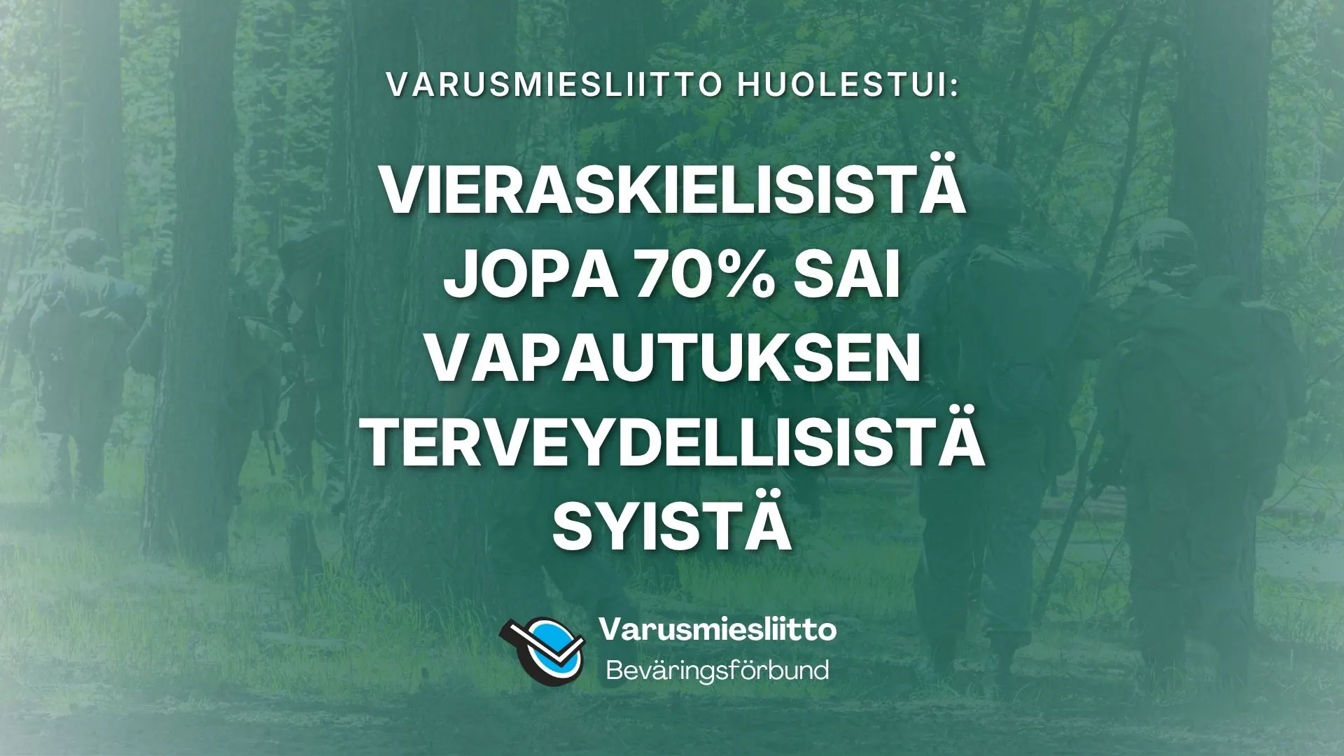 Vieraskielisistä jopa 70% sai vapautuksen terveydellisistä syistä